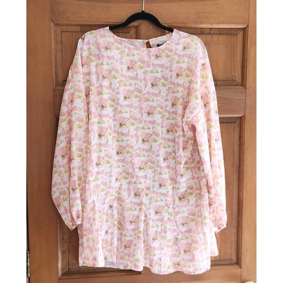 Boohoo Boho NWT Floral Dress Pink White Coral Lightweight Hippie Festival Size 6 - Picture 4 of 8